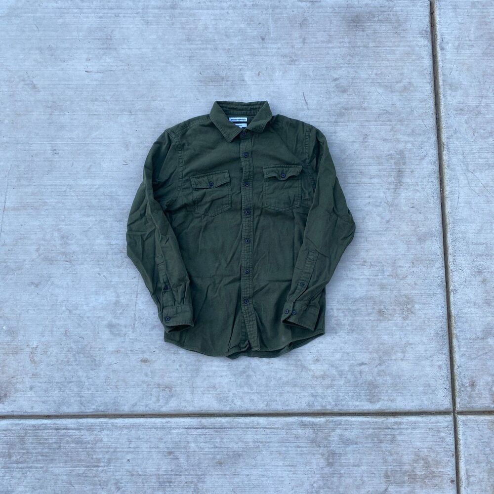 Amazon Essentials Green Button Up Shirt Slim Fit Men’s Small Casual Workwear